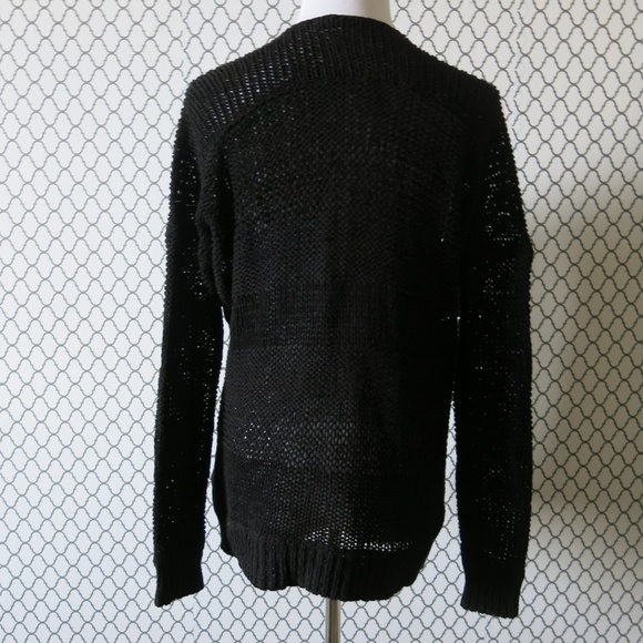 Vince V Neck Black Knit Long Dolman Sleeve Pullover Sweater - Size XS - Picture 3 of 6